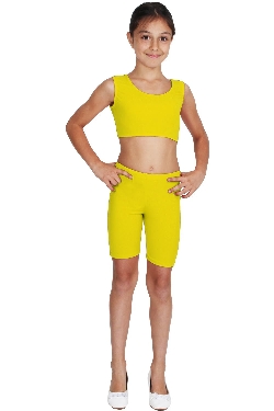 PANTALONCINO DANZA LYCRA GIALLO BAMBINA